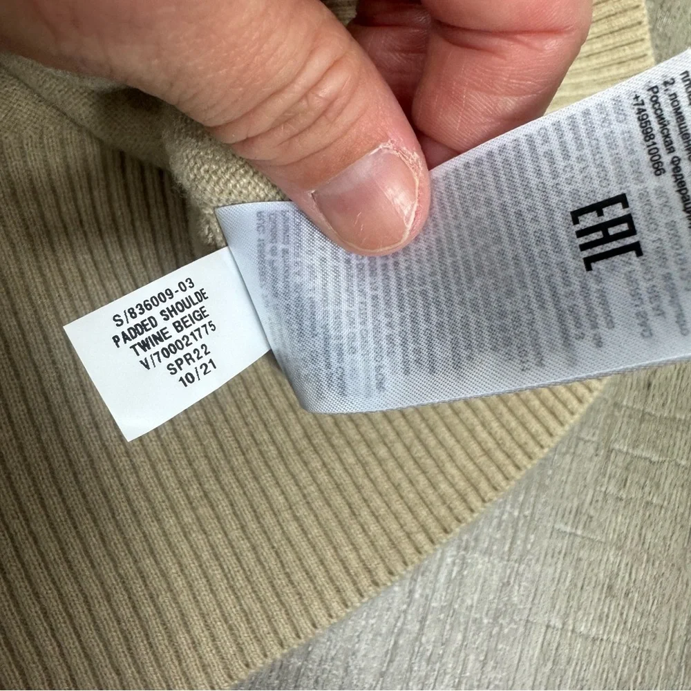 Banana Republic 100% Cashmere Sweater Mock Neck Beige Tan Size M Minimalist - Picture 8 of 9